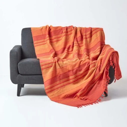 Cotton Morocco Striped Terracotta Throw -Best Homeware Store 01 sf1168a morocco terracotta throw 1