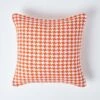 Houndstooth 100% Cotton Cushion Cover Orange, 60 X 60 Cm -Best Homeware Store 01 sf1318 houndstooth orange cushion cover 2