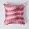 Houndstooth 100% Cotton Cushion Cover Red, 60 X 60 Cm -Best Homeware Store 01 sf1321 houndstooth red cushion cover 2