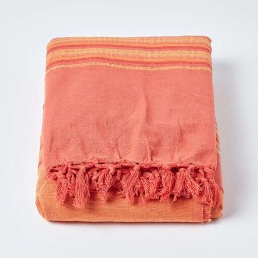 Cotton Morocco Striped Terracotta Throw -Best Homeware Store 02 sf1168a morocco terracotta throw 1