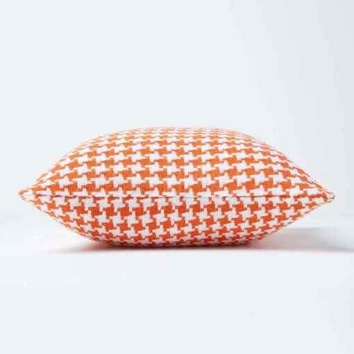 Houndstooth 100% Cotton Cushion Cover Orange, 60 X 60 Cm -Best Homeware Store 02 sf1318 houndstooth orange cushion cover 2