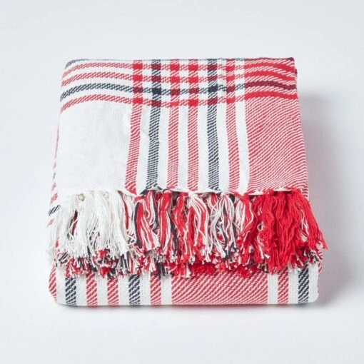 Red Tartan Check Sofa And Bed Throw -Best Homeware Store 02 sf1354a red tartan check throw