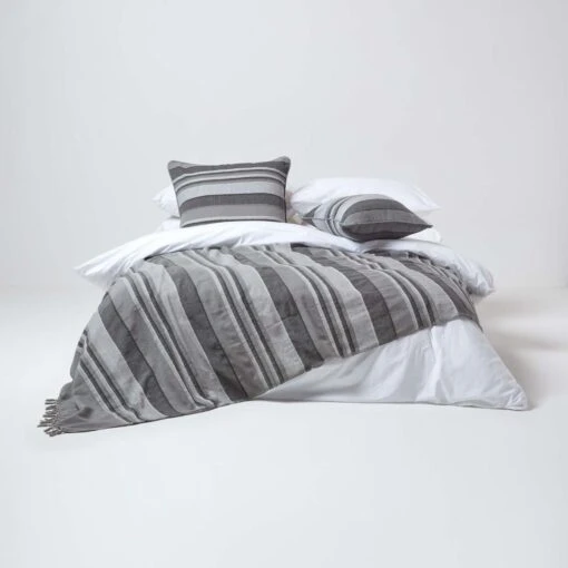 Cotton Morocco Striped Grey Throw -Best Homeware Store 03 sf1292a morocco grey throw 1