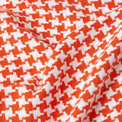 Orange Houndstooth 100% Cotton Bedspread Throw, 255cm X 360cm -Best Homeware Store 04 sf1299 houndstooth orange throw 3