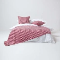 Houndstooth 100% Cotton Cushion Cover Red, 60 X 60 Cm -Best Homeware Store 04 sf1321 houndstooth red cushion cover 2