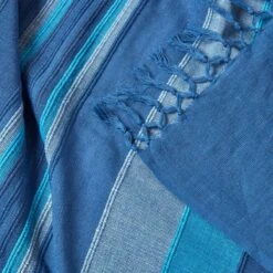 Cotton Morocco Striped Blue Throw, 255 X 360 Cm -Best Homeware Store 05 sf1165a morocco blue throw