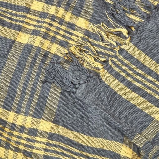 Grey & Yellow Tartan Check Sofa And Bed Throw -Best Homeware Store 05 sf1353a grey yellow tartan check throw