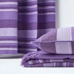 Cotton Morocco Striped Mauve Throw, 255 X 360 Cm -Best Homeware Store 06 sf1293a morocco mauve throw