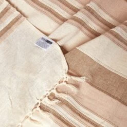 Cotton Morocco Striped Beige Throw, 255 X 360 Cm -Best Homeware Store 08 sf1164a morocco beige throw