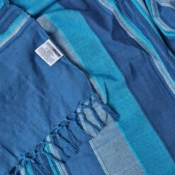 Cotton Morocco Striped Blue Throw, 255 X 360 Cm -Best Homeware Store 08 sf1165a morocco blue throw