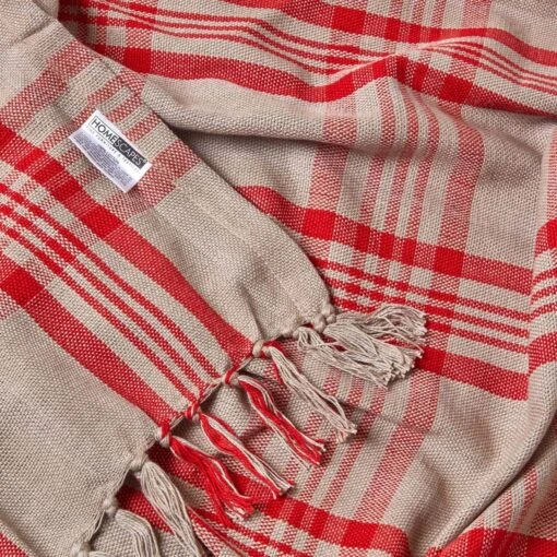 Grey & Red Tartan Check Sofa And Bed Throw -Best Homeware Store 08 sf1352a grey red tartan check throw