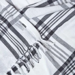 White & Black Tartan Check Sofa And Bed Throw -Best Homeware Store 08 sf1355a black white tartan check throw