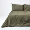 Khaki Green Linen Duvet Cover Set -Best Homeware Store 1 bl1249 khaki green linen duvet cover set