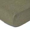 Khaki Green Linen Fitted Sheet -Best Homeware Store 1 bl1498 khaki green linen fitted sheet