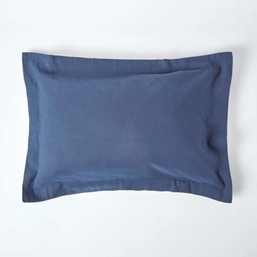 Navy Blue Linen Oxford Pillowcase, King -Best Homeware Store 1 bl1503 navy blue linen oxford pillowcase standard 1