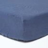 Navy Blue Linen Fitted Sheet -Best Homeware Store 1 bl1505 navy blue linen fitted sheet