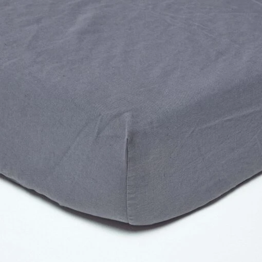 Dark Grey European Size Linen Fitted Sheet -Best Homeware Store 1 bl1521 dark grey linen fitted sheet 1 5