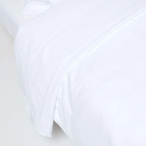 White European Size Linen Flat Sheet -Best Homeware Store 1 bl1528 white linen flat sheet 8