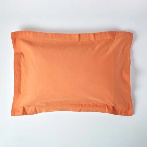 Burnt Orange Linen Oxford Pillowcase, King -Best Homeware Store 1 bl1534 burnt orange linen oxford pillowcase standard 1