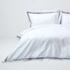 Plain White Duvet Cover Set With Navy Border -Best Homeware Store 1 bl1622 duvet cover set navy border 3