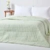 Cotton Quilted Reversible Bedspread Sage Green & Cream -Best Homeware Store 1 sf1111 reversible bedspread sage green cream 3