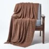 Cotton Cable Knit Throw, Chocolate -Best Homeware Store 1 sf1158 cotton cable knit throw chocolate