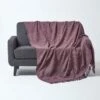 Nirvana Slub Cotton Mauve Throw -Best Homeware Store 1 sf1242 nirvana slub cotton mauve throw