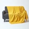 Nirvana Slub Cotton Ochre Yellow Throw -Best Homeware Store 1 sf1243 nirvana slub cotton ochre yellow throw