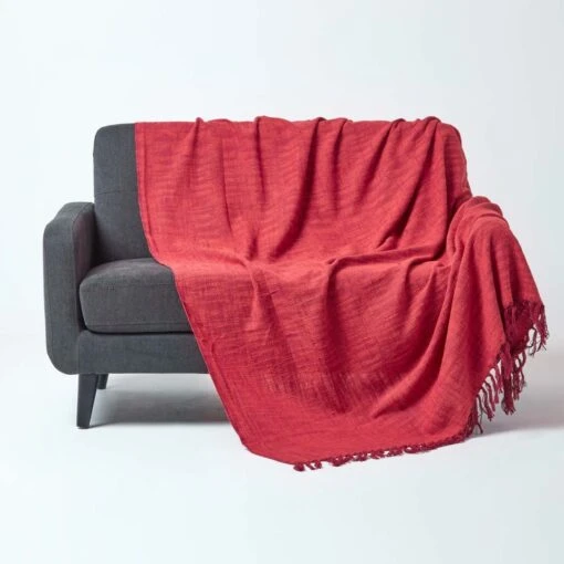 Nirvana Slub Cotton Orange Throw -Best Homeware Store 1 sf1244 nirvana slub cotton orange throw