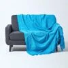 Nirvana Slub Cotton Teal Throw -Best Homeware Store 1 sf1246 nirvana slub cotton teal throw