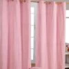 Cotton Gingham Check Pink Ready Made Eyelet Curtains -Best Homeware Store 100 cotton ready made curtains gingham check