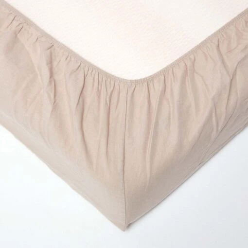 Natural Linen Fitted Sheet -Best Homeware Store 2 bl1513 natural linen fitted sheet