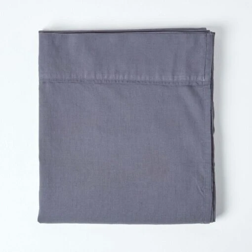 Dark Grey Linen Flat Sheet -Best Homeware Store 2 bl1520 dark grey linen flat sheet