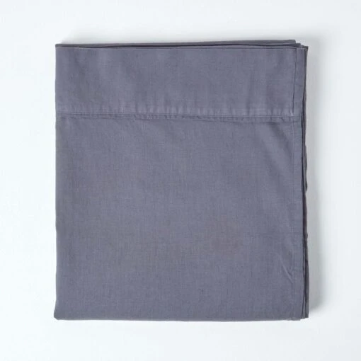 Dark Grey European Size Linen Flat Sheet -Best Homeware Store 2 bl1520 dark grey linen flat sheet 3 1