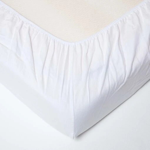 White Linen Fitted Sheet -Best Homeware Store 2 bl1529 white linen fitted sheet