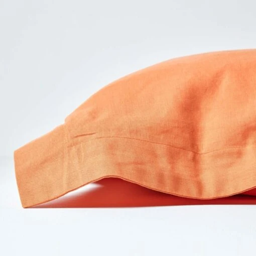 Burnt Orange Linen Oxford Pillowcase, King -Best Homeware Store 2 bl1534 burnt orange linen oxford pillowcase standard 1