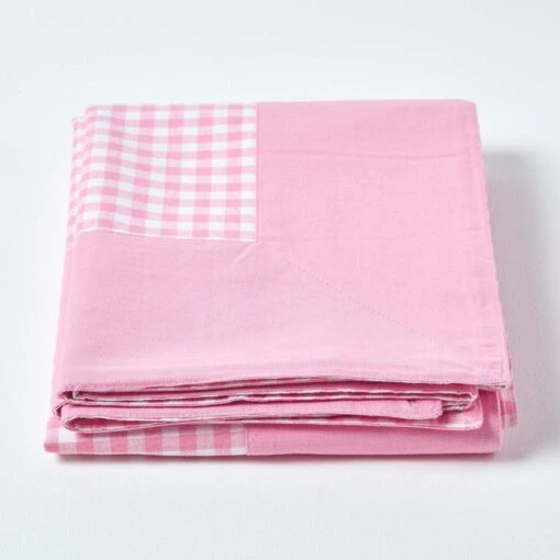 Cotton Gingham Check Pink Throw -Best Homeware Store 2 sf1162a cotton gingham check pink throw 1 1