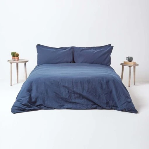 Navy Blue Linen Duvet Cover Set -Best Homeware Store 3 bl1500 navy blue linen duvet cover set