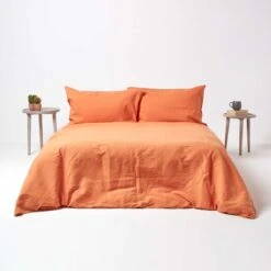 Burnt Orange European Size Linen Duvet Cover Set -Best Homeware Store 3 bl1531 burnt orange linen duvet cover set 1 1