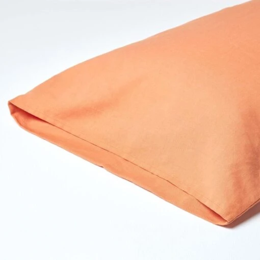 Burnt Orange Linen Housewife Pillowcase, King -Best Homeware Store 3 bl1583 burnt orange linen housewife pillowcase standard 1