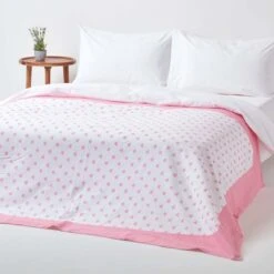 Cotton Pink Heart Decorative Sofa Throw -Best Homeware Store 3 kt1541 pink heart decorative throw