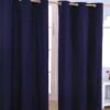 Cotton Plain Navy Blue Ready Made Eyelet Curtain Pair -Best Homeware Store 396 solid navy curtain set shot