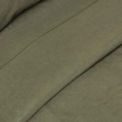 Khaki Green Linen Flat Sheet -Best Homeware Store 4 bl1253 khaki green linen flat sheet