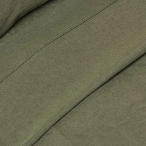 Khaki Green Linen Flat Sheet -Best Homeware Store 4 bl1253 khaki green linen flat sheet