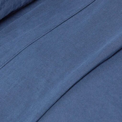 Navy Blue European Size Linen Flat Sheet -Best Homeware Store 4 bl1504 navy blue linen flat sheet 8