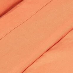 Burnt Orange Linen Flat Sheet -Best Homeware Store 4 bl1535 burnt orange linen flat sheet