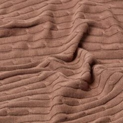 Cotton Cable Knit Throw, Chocolate -Best Homeware Store 4 sf1158 cotton cable knit throw chocolate 2