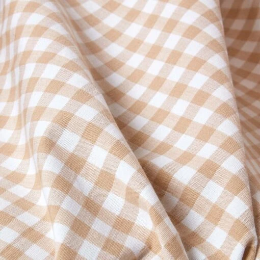 Cotton Gingham Check Beige Throw, 150 X 200 Cm -Best Homeware Store 4 sf1160a cotton gingham check beige throw 1 1