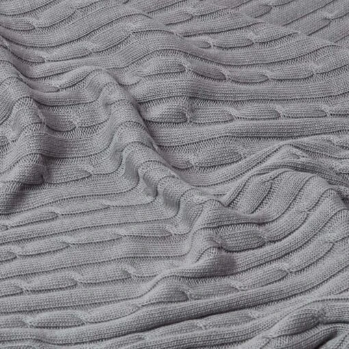 Cotton Cable Knit Grey Throw -Best Homeware Store 4 sf1377 cotton cable knit grey throw copy 30114401