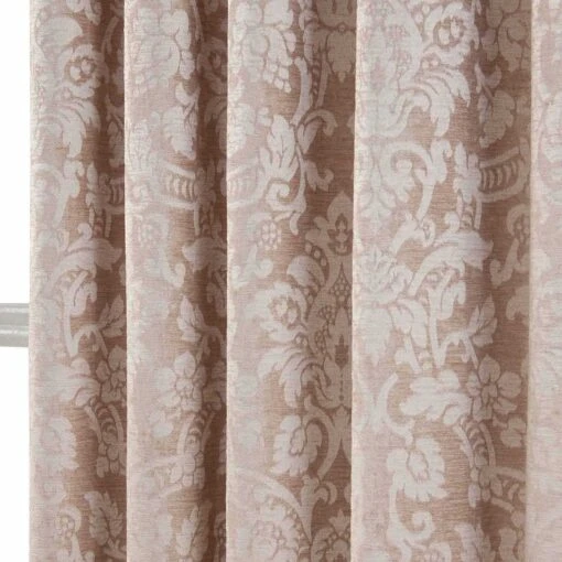 Latte Velvet Jacquard Pencil Pleat Lined Curtain Pair -Best Homeware Store 41 velvet jacquard pencil pleat curtain 46 x 72 inches latte